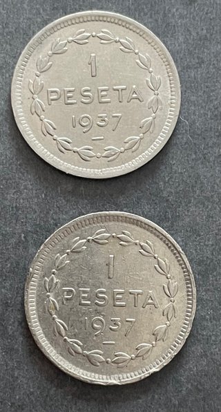 4 Monedas 1 Peseta 1937 Euzkadi