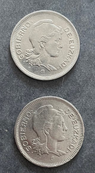 4 Monedas 1 Peseta 1937 Euzkadi