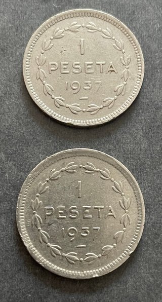 4 Monedas 1 Peseta 1937 Euzkadi