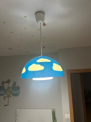 Lámpara infantil azul con nubes  2 unidaded