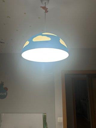 Lámpara infantil azul con nubes  2 unidaded