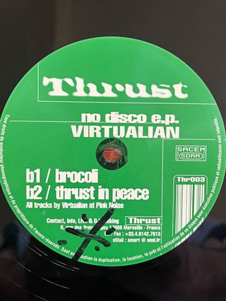 Virtualian "No Disco EP" vinile techno / acid '90s