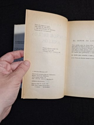 J.R.R. Tolkien El señor de los anillos 1ª edición
