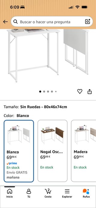 Mesa Ordenador Plegable PIPIPOXER Blanca
