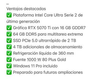 Ordenador. PC Gaming Premium Intel Core Ultra 7 +