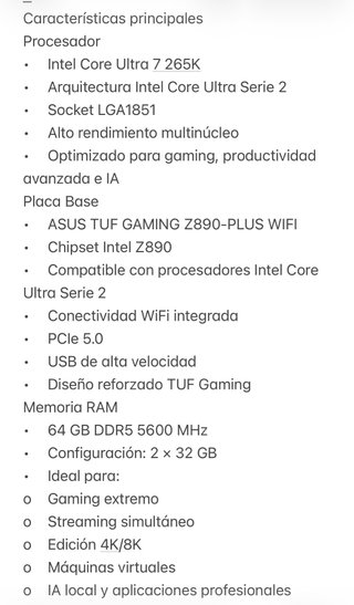 Ordenador. PC Gaming Premium Intel Core Ultra 7 +
