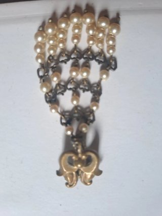 Orecchini vintage pendenti perle dorati