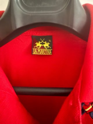 Polo La Martina Rosso con Rosa e 4