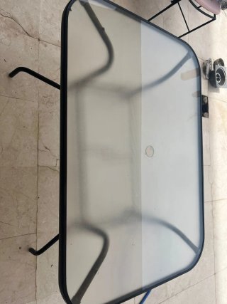 Mesa Terraza Cristal y Metal Negra
