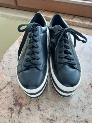 Sneakers platform donna nere e bianche