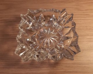 Cenicero Vintage Cristal Diseño Geométrico