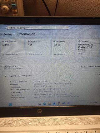 Portátil HP 14-CE i7 8gen Plata