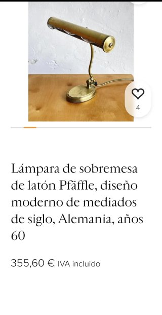 Lámpara Vintage de Latón tipo "Piano"