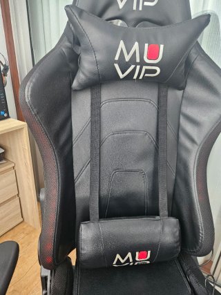 SILLA GAMING MU VIP NEGRA CON LUZ Y MANDO