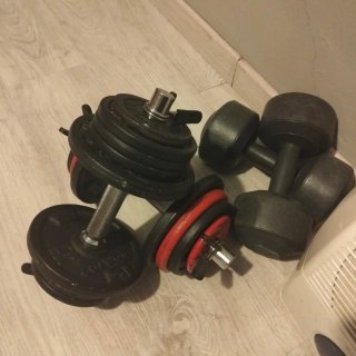 Mancuernas de gimnasio (2x10kg aprox)