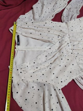 Vestido Zara Beige Lunares Negros