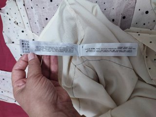 Vestido Zara Beige Lunares Negros