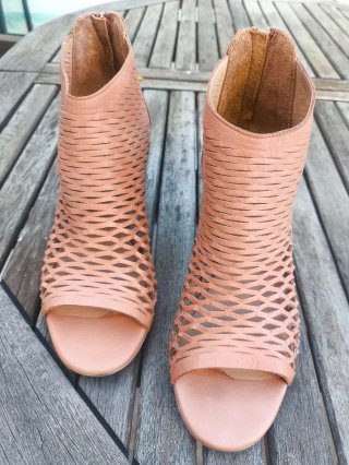 Botines piel verano mujer beige/marrón