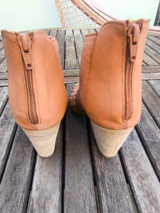 Botines piel verano mujer beige/marrón