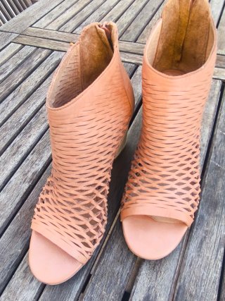 Botines piel verano mujer beige/marrón