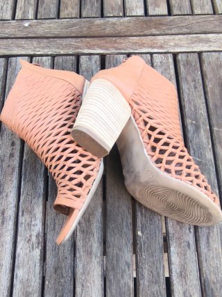 Botines piel verano mujer beige/marrón