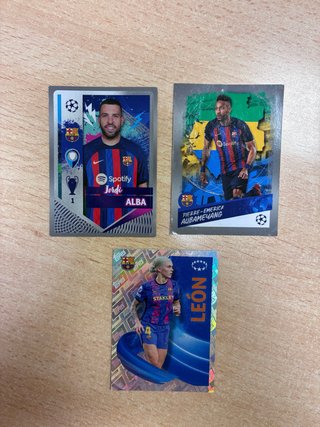 Cromos de Fútbol: Jordi Alba, Aubameyang, Mapi Leó