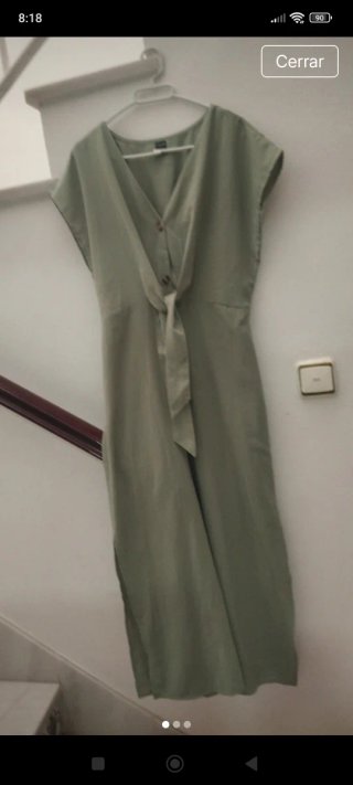 Vestido verde con lazada