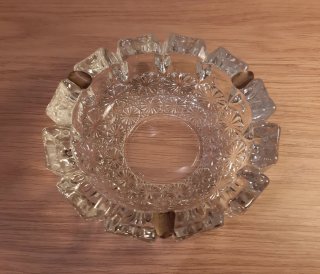 Cenicero Vintage Cristal Patillas metálicas