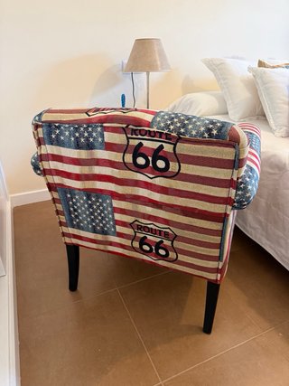 Sillón Estilo Motero Bandera USA Route 66