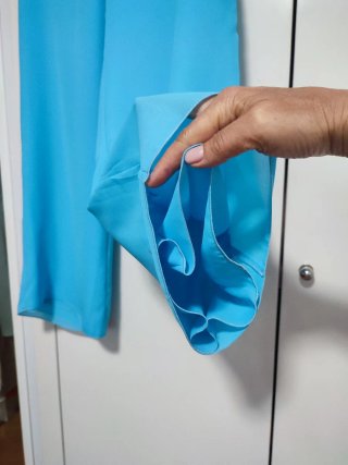 Pantalón ancho mujer azul