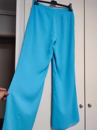 Pantalón ancho mujer azul