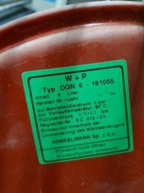 VASO DE EXPANSION PARA CALDERA "COMPROBADOS"