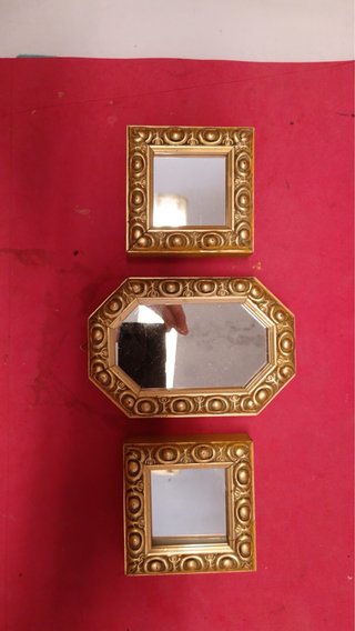 Set 3 specchi oro foglia