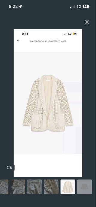 Traje zara ante corto