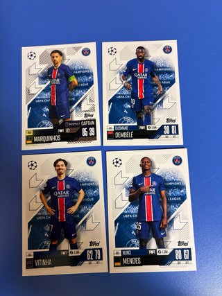 4 Cromos Topps Champions League PSG