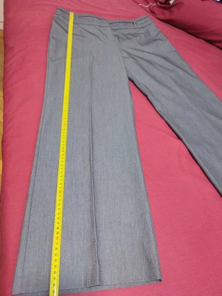 Pantalón ancho mujer gris