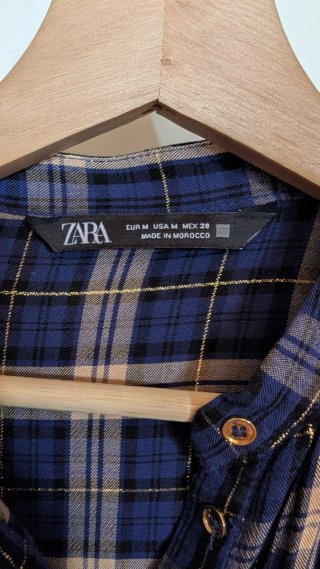 Blusa cuadros Zara