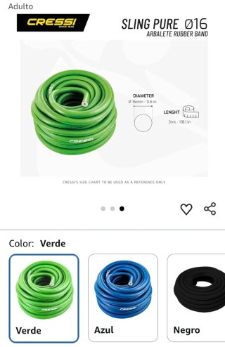 Gomas Cressi 16mm Verde/Azul