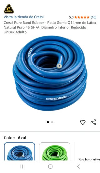 Gomas Cressi 16mm Verde/Azul