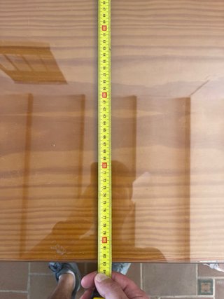 Mesa de salón madera pino con cristal