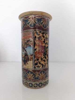 Jarrón Cerámica China Vintage Pintado a Mano