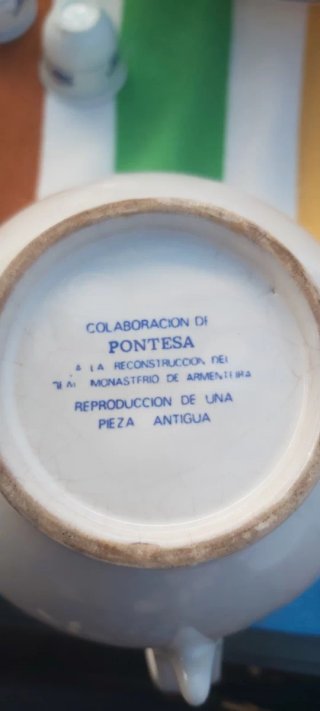 Jarra y 2 Vasos Cerámica Pontesa Azul