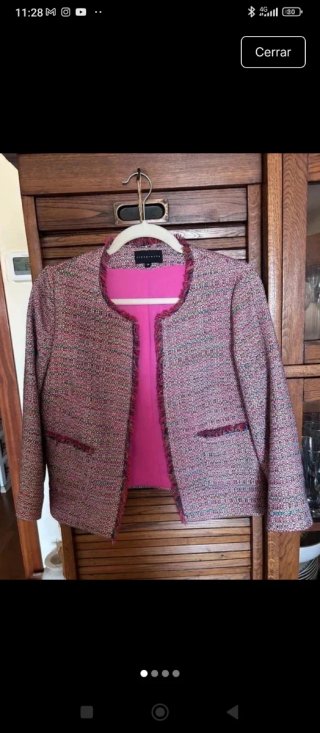 Chaqueta corta tweed multicolor S