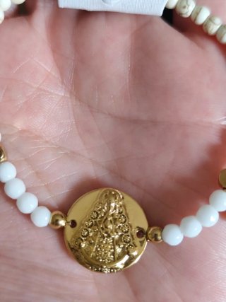 Pulsera Virgen del Rocío Acero elástica