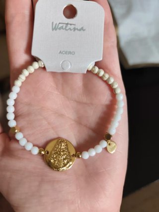 Pulsera Virgen del Rocío Acero elástica