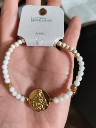 Pulsera Virgen del Rocío Acero elástica