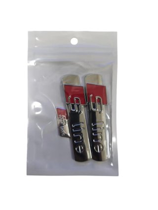 Juego de 2 logo s-line para Audi + 1 Logo Volante