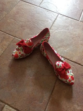 Zapatos planos mujer bordado floral
