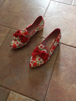 Zapatos planos mujer bordado floral
