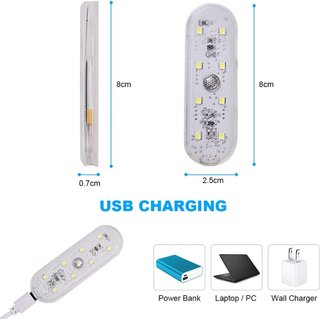 URAQT Luces LED Coche Interior, 2 Piezas Toque Carga lluminación Maletero